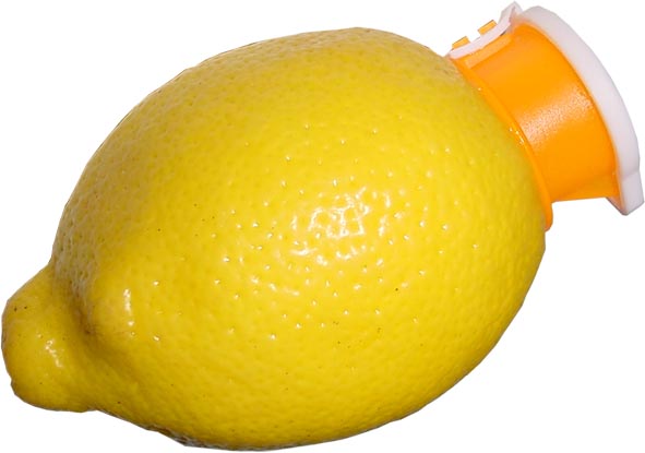 Zitrone mit Ausgieer